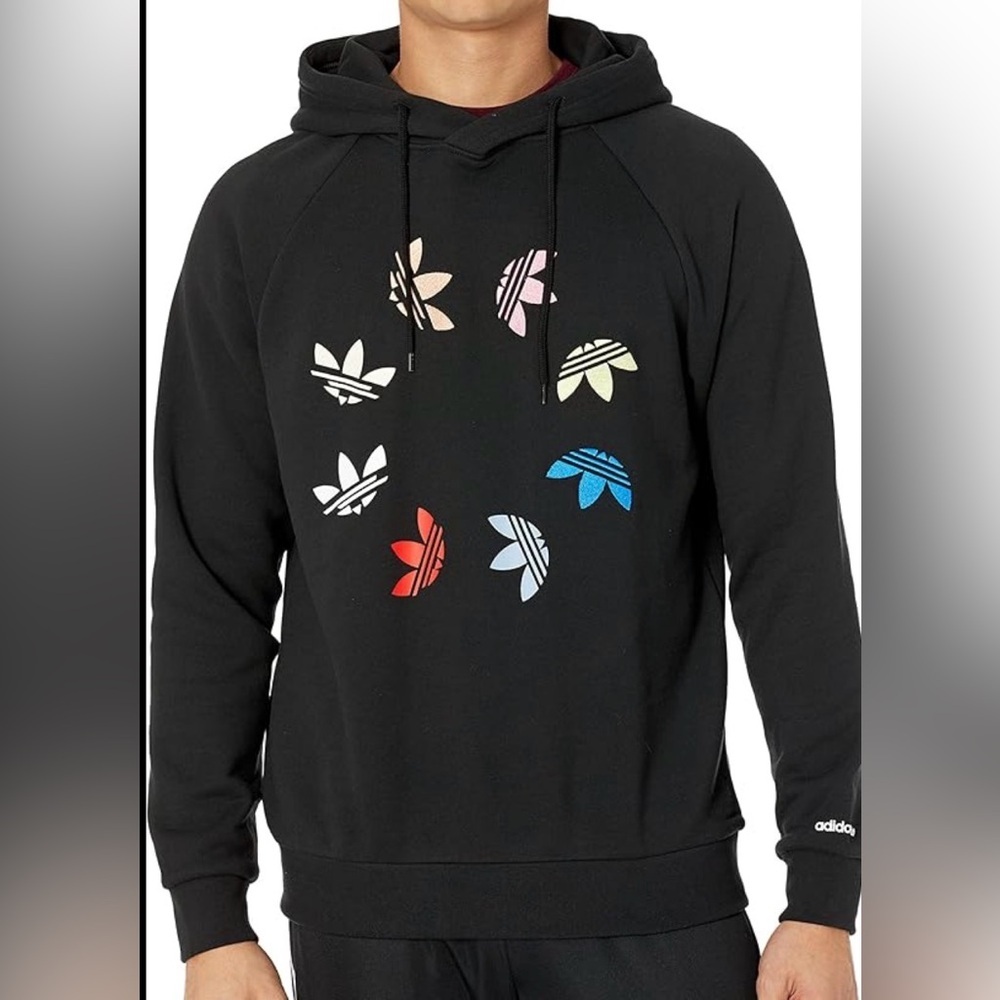 Adidas Adicolor Shattered Trefoil Hoodie Sz: M Multicolor Black Hoodie Pullover.